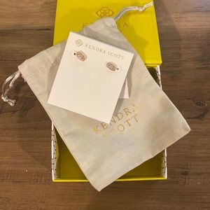 Kendra Scott Rose Gold earrings in white crystal